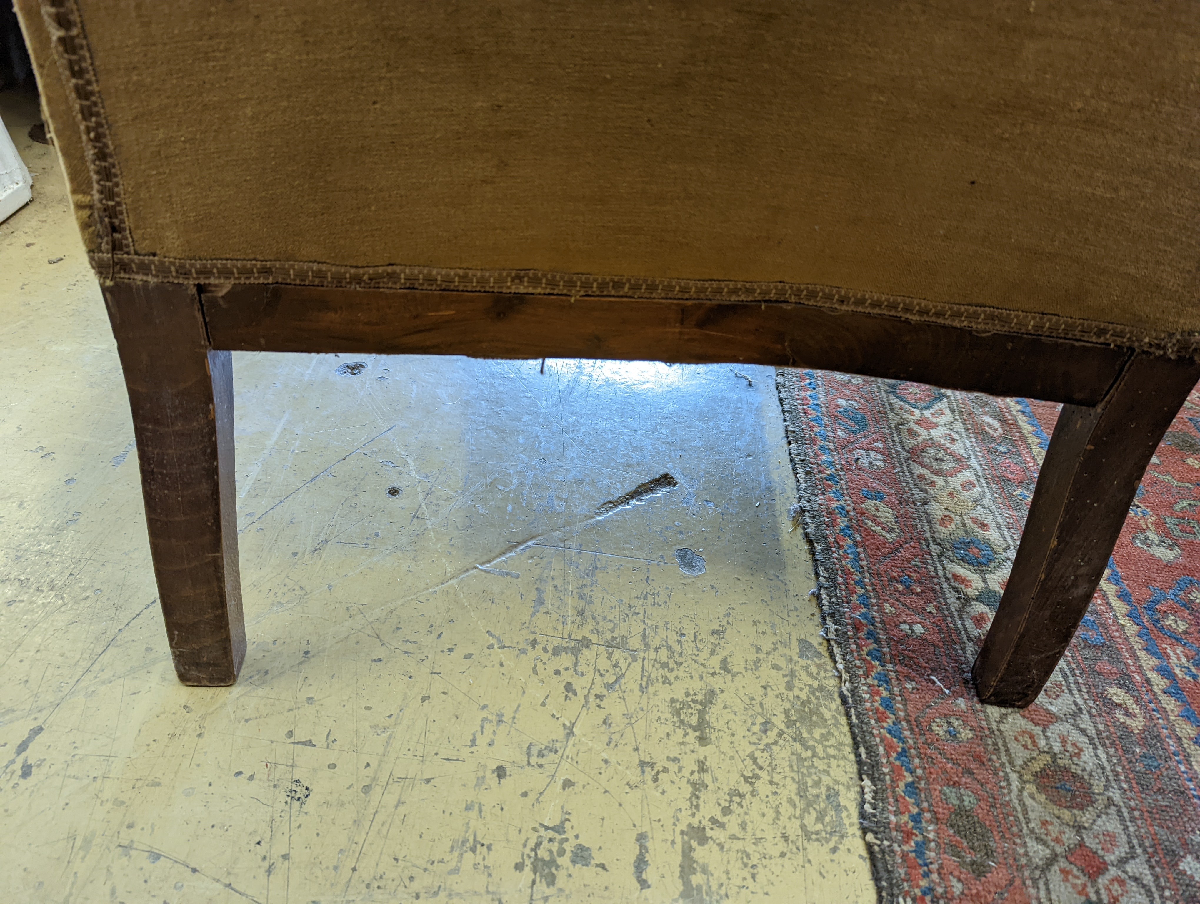 A late 19th century French carved beech armchair